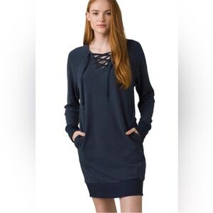 prAna Cozy Up Terry Dress NWOT Size M Nautical Heather